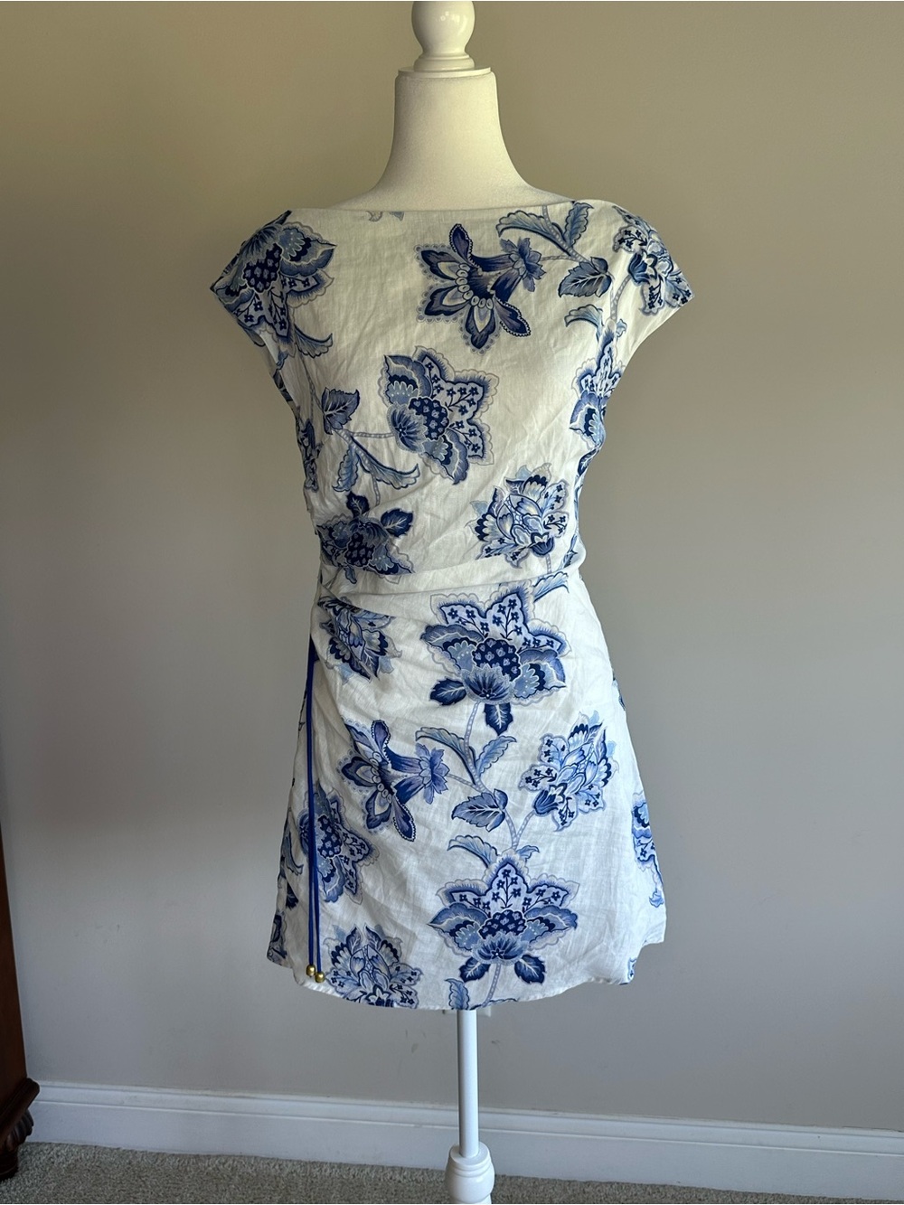Kivari White & Blue Floral Dress